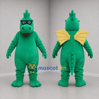 Custom Green and Yellow Dragon Mascot Costume Adult Full Body Suit for Fantasy Events