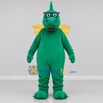 Custom Green and Yellow Dragon Mascot Costume Adult Full Body Suit for Children's Events