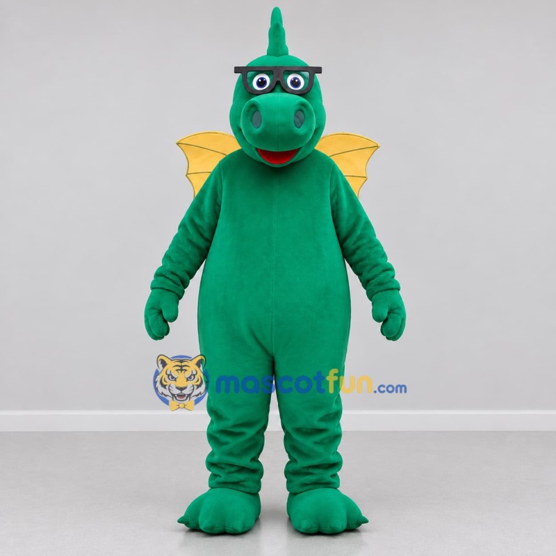 Custom Green and Yellow Dragon Mascot Costume Adult Full Body Suit for Children's Events