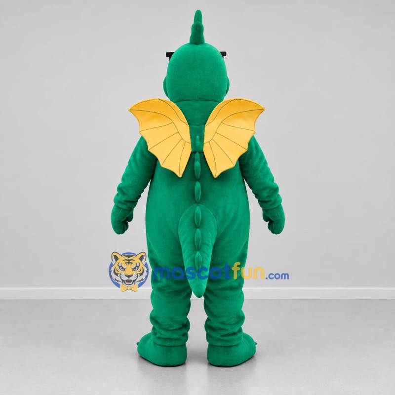 Custom Green and Yellow Dragon Mascot Costume Adult Full Body Suit for Children's Events