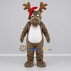 Custom Brown and White Christmas Moose Mascot Costume Adult Full Body Suit for Christmas Events