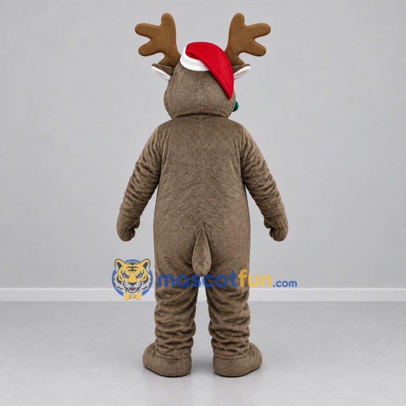 Custom Brown and White Christmas Moose Mascot Costume Adult Full Body Suit for Christmas Events