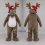 Custom Brown and White Christmas Moose Mascot Costume Adult Full Body Suit for Christmas Events