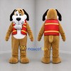 Custom Brown and White Dog Mascot Costume Adult Full Body Suit for Winter Events