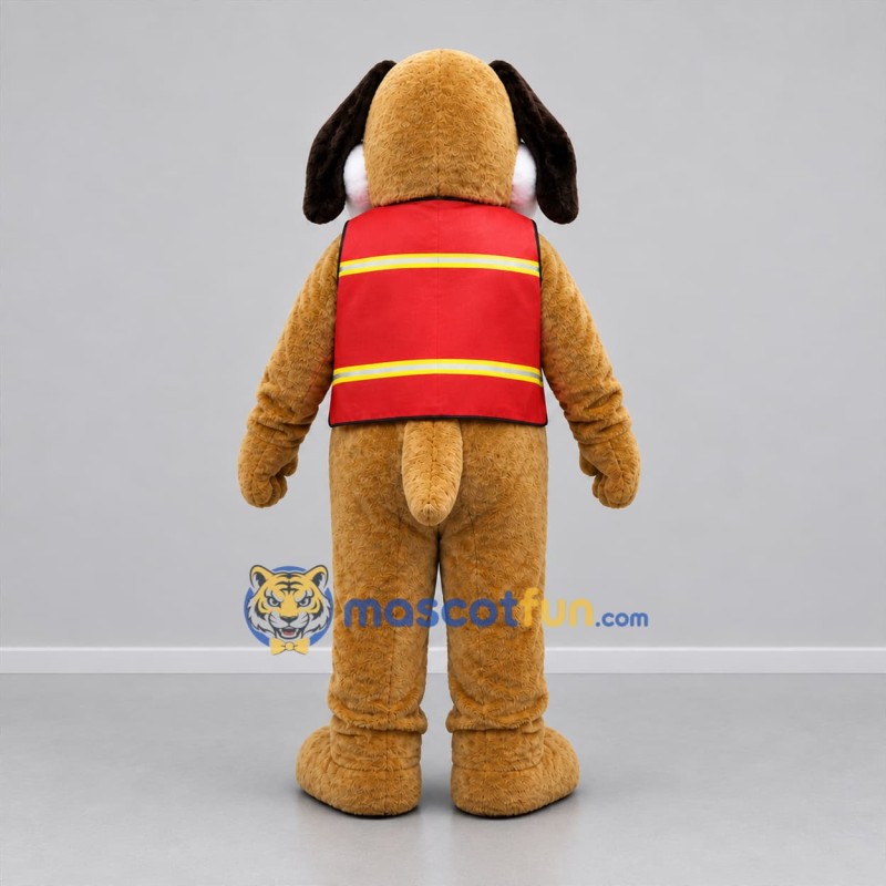 Custom Brown and White Dog Mascot Costume Adult Full Body Suit for Winter Events