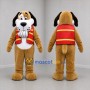 Custom Brown and White Dog Mascot Costume Adult Full Body Suit for Winter Events