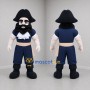 Custom Navy Blue and Black Pirate Mascot Costume Adult Full Body Suit for Costume Parties