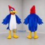 Custom Blue Red and White Woodpecker Mascot Costume Adult Full Body Suit for School Events