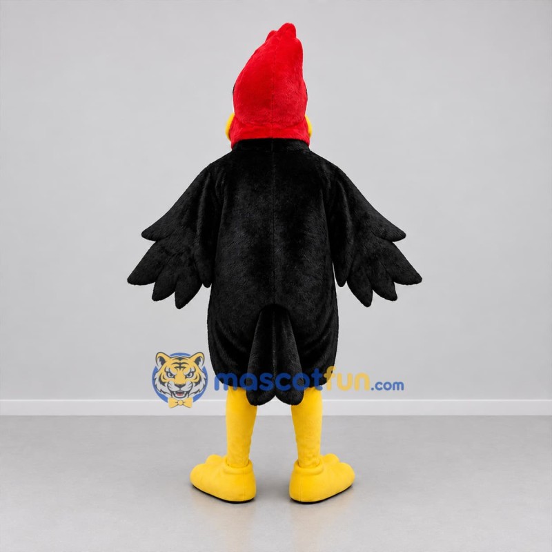 Custom Black Red and White Woodpecker Mascot Costume Adult Full Body Suit for Nature Events
