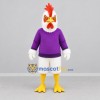 Custom White and Purple Rooster Mascot Costume Adult Full Body Suit for Farm Events