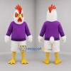 Custom White and Purple Rooster Mascot Costume Adult Full Body Suit for Farm Events