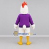 Custom White and Purple Rooster Mascot Costume Adult Full Body Suit for Farm Events