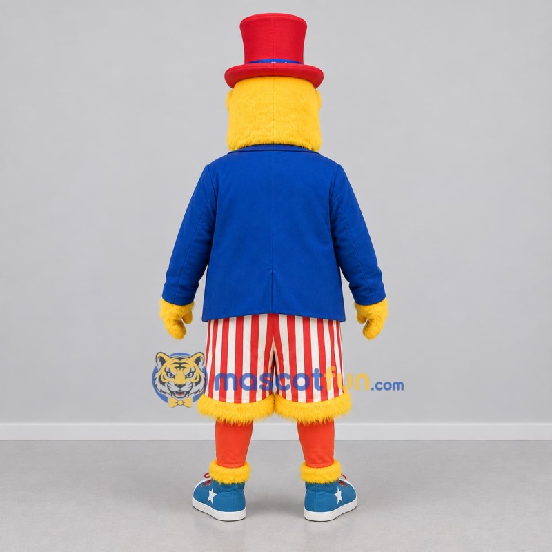 Custom Red White and Blue Patriotic Parrot Mascot Costume Adult Full Body Suit for Independence Day Parades