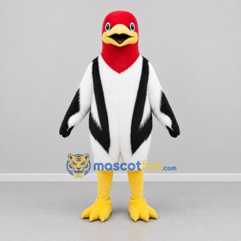 Custom Black White and Red Woodpecker Mascot Costume Adult Full Body Suit for Nature Events