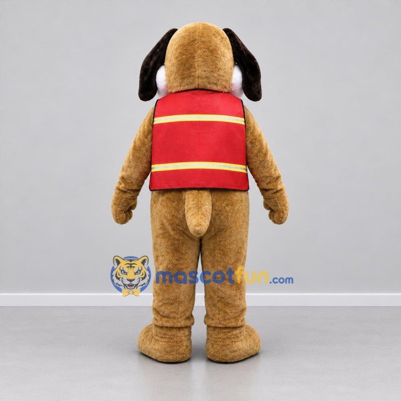 Custom Brown and White Dog Mascot Costume Adult Full Body Suit for Winter Events