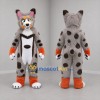 Custom Gray and Orange Lynx Mascot Costume Adult Full Body Suit for Wildlife Events