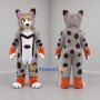 Custom Gray and Orange Lynx Mascot Costume Adult Full Body Suit for Wildlife Events