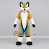 Custom Tan White and Turquoise Fox Mascot Costume Adult Full Body Suit for Costume Parties
