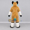 Custom Tan White and Turquoise Fox Mascot Costume Adult Full Body Suit for Costume Parties