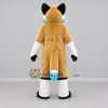 Custom Tan White and Turquoise Fox Mascot Costume Adult Full Body Suit for Children's Events