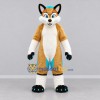 Custom Tan White and Turquoise Fox Mascot Costume Adult Full Body Suit for Costume Parties