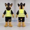 Custom Tan Black and Yellow Police Dog Mascot Costume Adult Full Body Suit for Community Events