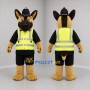 Custom Tan Black and Yellow Police Dog Mascot Costume Adult Full Body Suit for Community Events