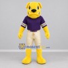 Custom Yellow and Purple Bulldog Mascot Costume Adult Full Body Suit for Sports Events