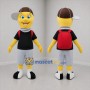 Custom Yellow and Black Schoolboy Mascot Costume Adult Full Body Suit for School Events