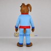 Custom Brown and Blue Worker Dog Mascot Costume Adult Full Body Suit for Community Events