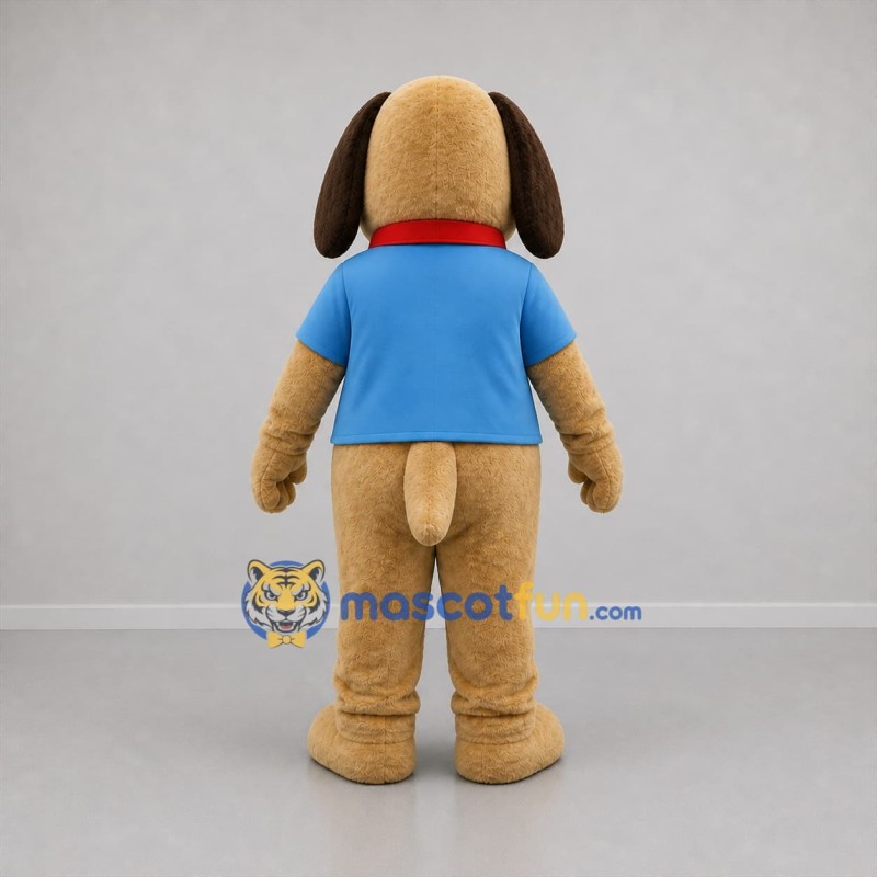 Custom Tan and Blue Dog Mascot Costume Adult Full Body Suit for Pet Events