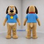 Custom Tan and Blue Dog Mascot Costume Adult Full Body Suit for Pet Events