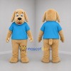 Custom Tan and Blue Dog Mascot Costume Adult Full Body Suit for Children's Events