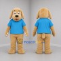 Custom Tan and Blue Dog Mascot Costume Adult Full Body Suit for Children's Events