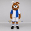 Custom Brown Blue and White Soccer Dog Mascot Costume Adult Full Body Suit for Soccer Games
