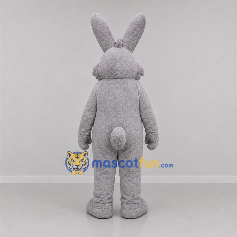 Custom Gray and White Rabbit Mascot Costume Adult Full Body Suit for Easter Events