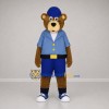 Custom Brown and Blue Bear Mascot Costume Adult Full Body Suit for Community Events
