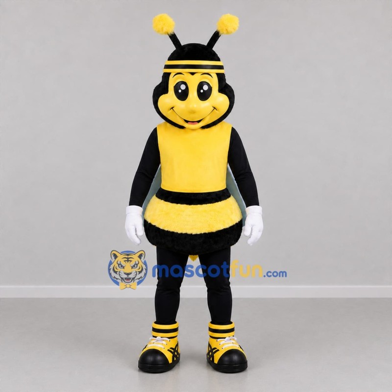 Custom Yellow and Black Bee Mascot Costume Adult Full Body Suit for Garden Events