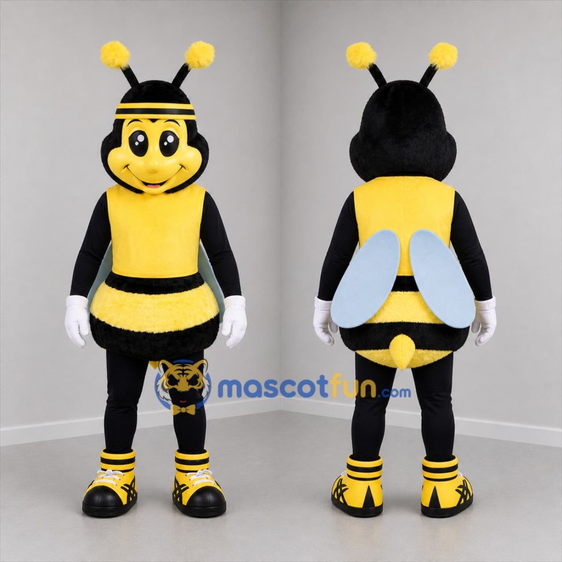 Custom Yellow and Black Bee Mascot Costume Adult Full Body Suit for Garden Events