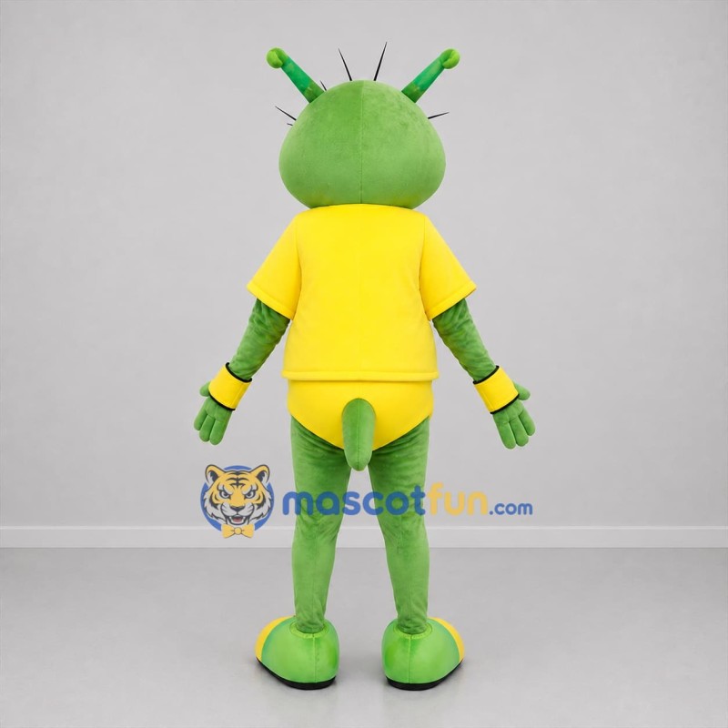 Custom Green and Yellow Alien Mascot Costume Adult Full Body Suit for Costume Parties
