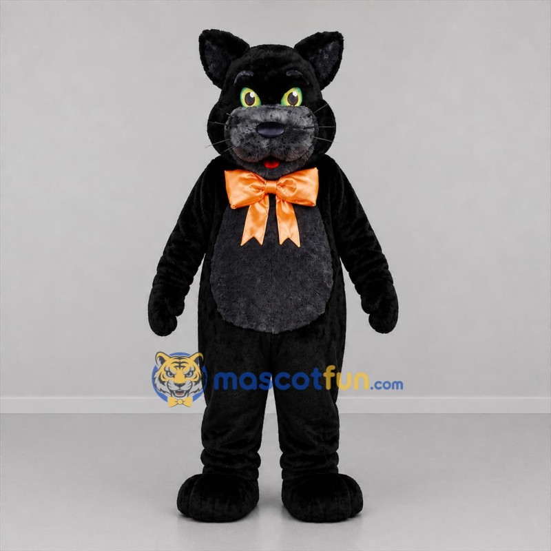 Custom Black and Orange Cat Mascot Costume Adult Full Body Suit for Halloween Events