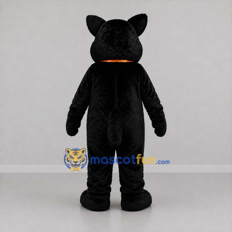 Custom Black and Orange Cat Mascot Costume Adult Full Body Suit for Halloween Events