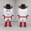Custom White and Red Cowboy Tooth Mascot Costume Adult Full Body Suit for Dental Events