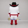 Custom White and Red Cowboy Tooth Mascot Costume Adult Full Body Suit for Dental Events