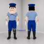 Custom Blue and White Sailor Mascot Costume Adult Full Body Suit for Nautical Events