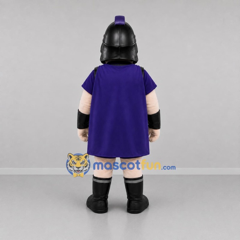 Custom Black and Purple Ancient Warrior Mascot Costume Adult Full Body Suit for Historical Events