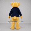 Custom Golden Yellow and Navy Blue Teddy Bear Mascot Costume Adult Full Body Suit for Children's Events