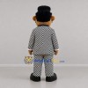 Custom Brown Black and White Rock Singer Bear Mascot Costume Adult Full Body Suit for Music Events