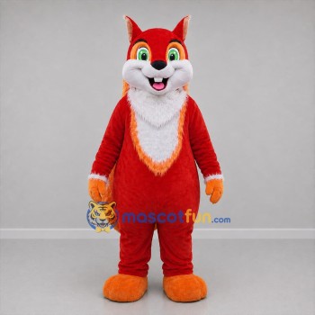 Custom Red Orange and White Squirrel Mascot Costume Adult Full Body Suit for Nature Events