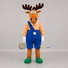 Custom Brown and Blue Moose Mascot Costume Adult Full Body Suit for Children's Events
